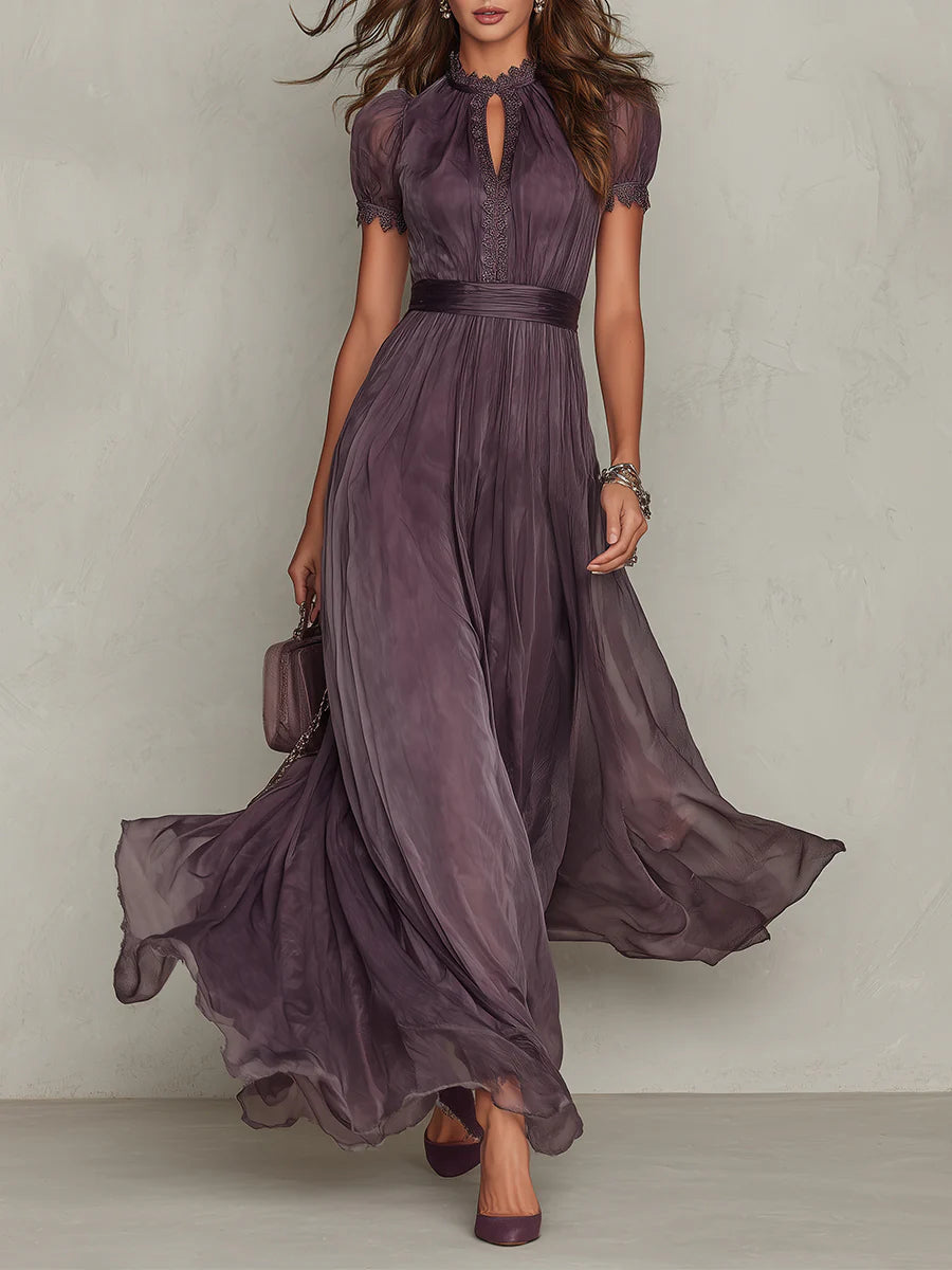 Lucia | Flowing Keyhole Maxi Dress