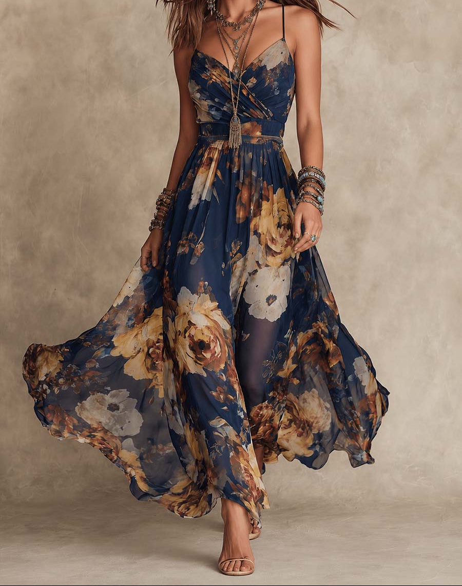 Beatrice | Painterly Floral Maxi Dress
