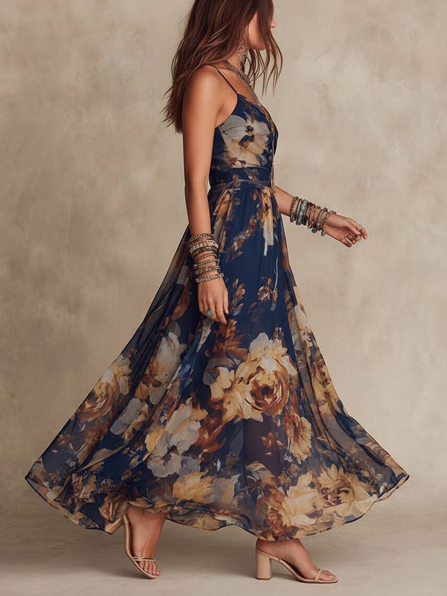 Beatrice | Painterly Floral Maxi Dress