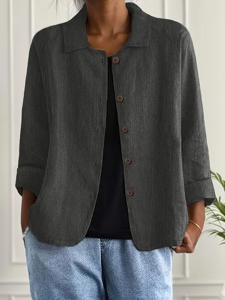 Iris | Relaxed Button-Front Layering Top