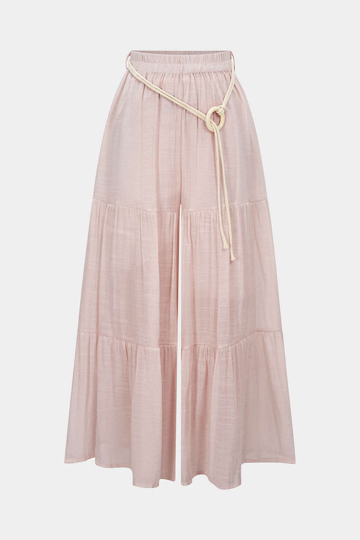 Anna | Ruched High Waist Wide Leg Pants