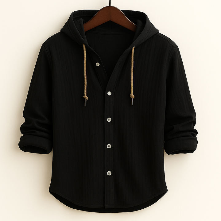 Milton - Relaxed Hooded Button-Up Shirt