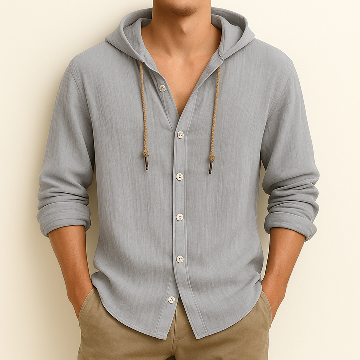 Milton - Relaxed Hooded Button-Up Shirt