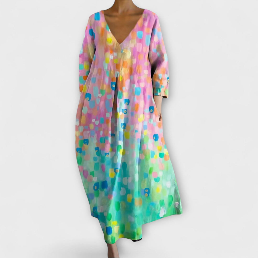 Vibrant V-Neck Maxi Dress for Every Occasion