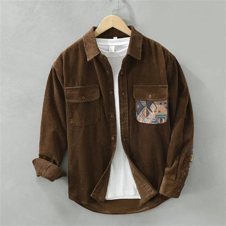 Mercer - Textured Patchwork Button-Up Shirt