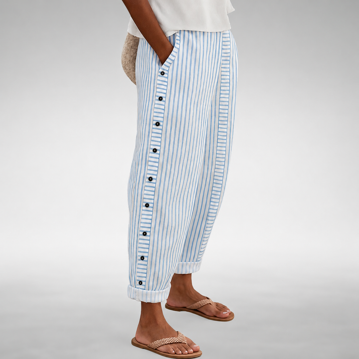 Talia | Striped Drawstring Relaxed Pants