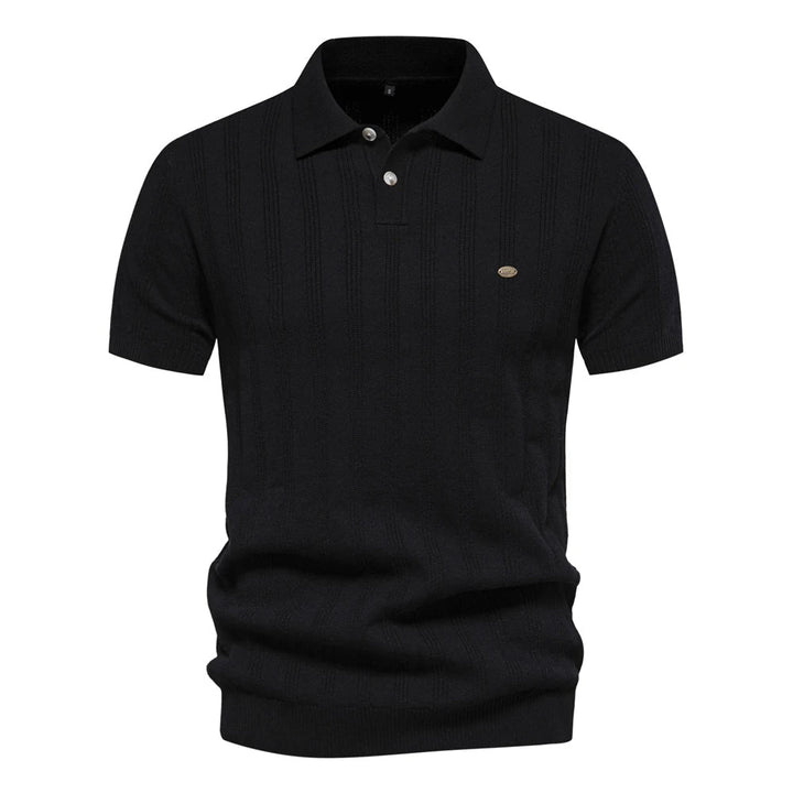Brady - Classic Ribbed Knit Polo Shirt | By Julian & Claire Toronto
