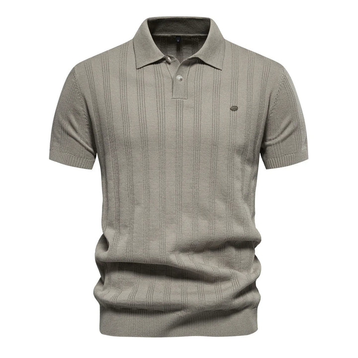 Brady - Classic Ribbed Knit Polo Shirt | By Julian & Claire Toronto