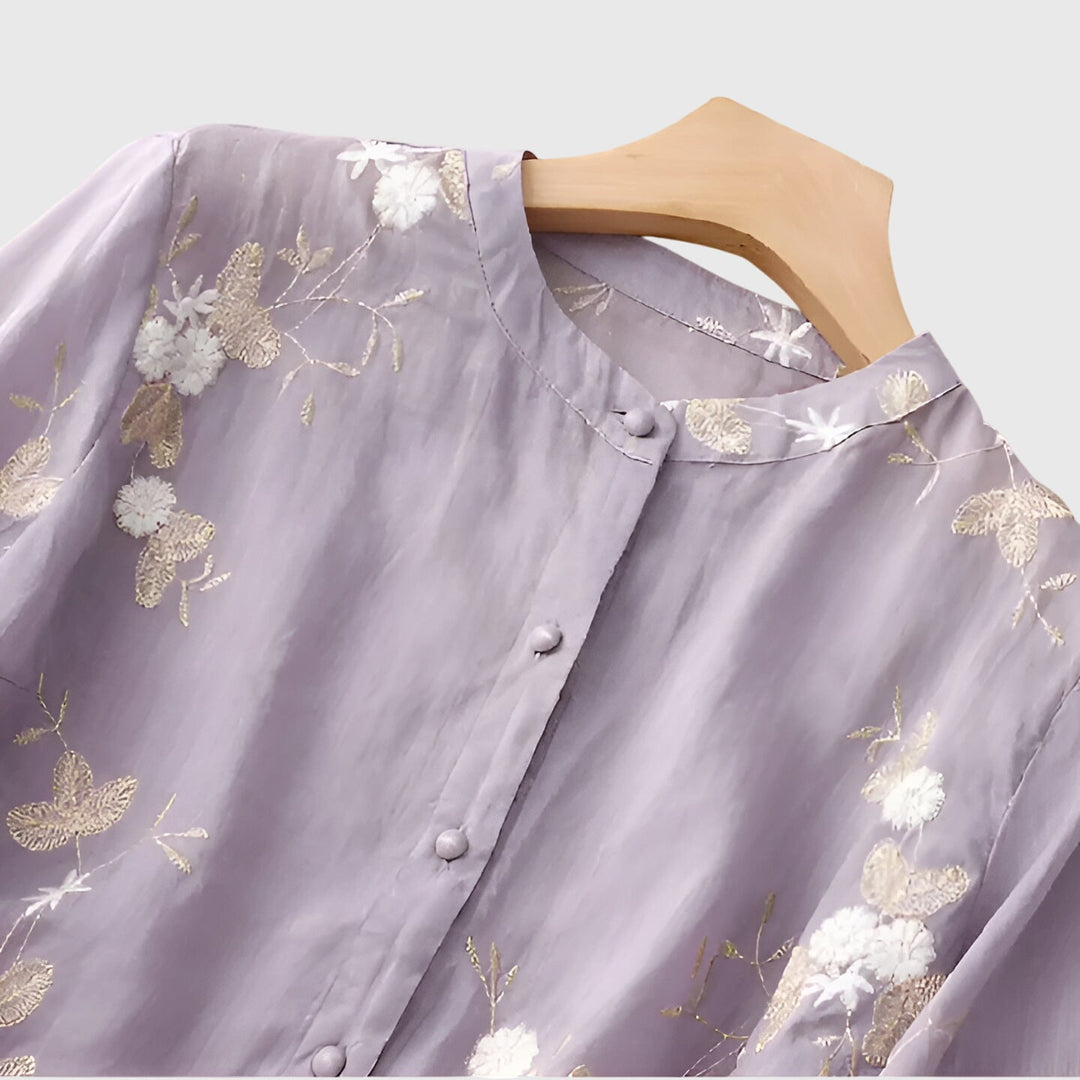 Embroidered Floral Blouse for Special Occasions