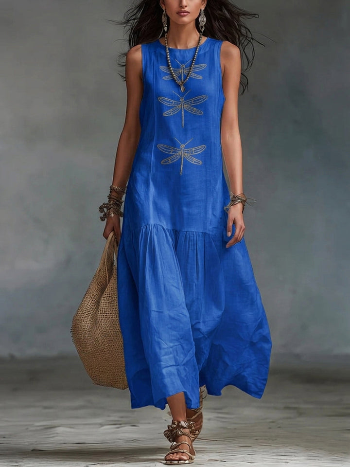 Lavinia | Sleeveless Embroidered Maxi Dress