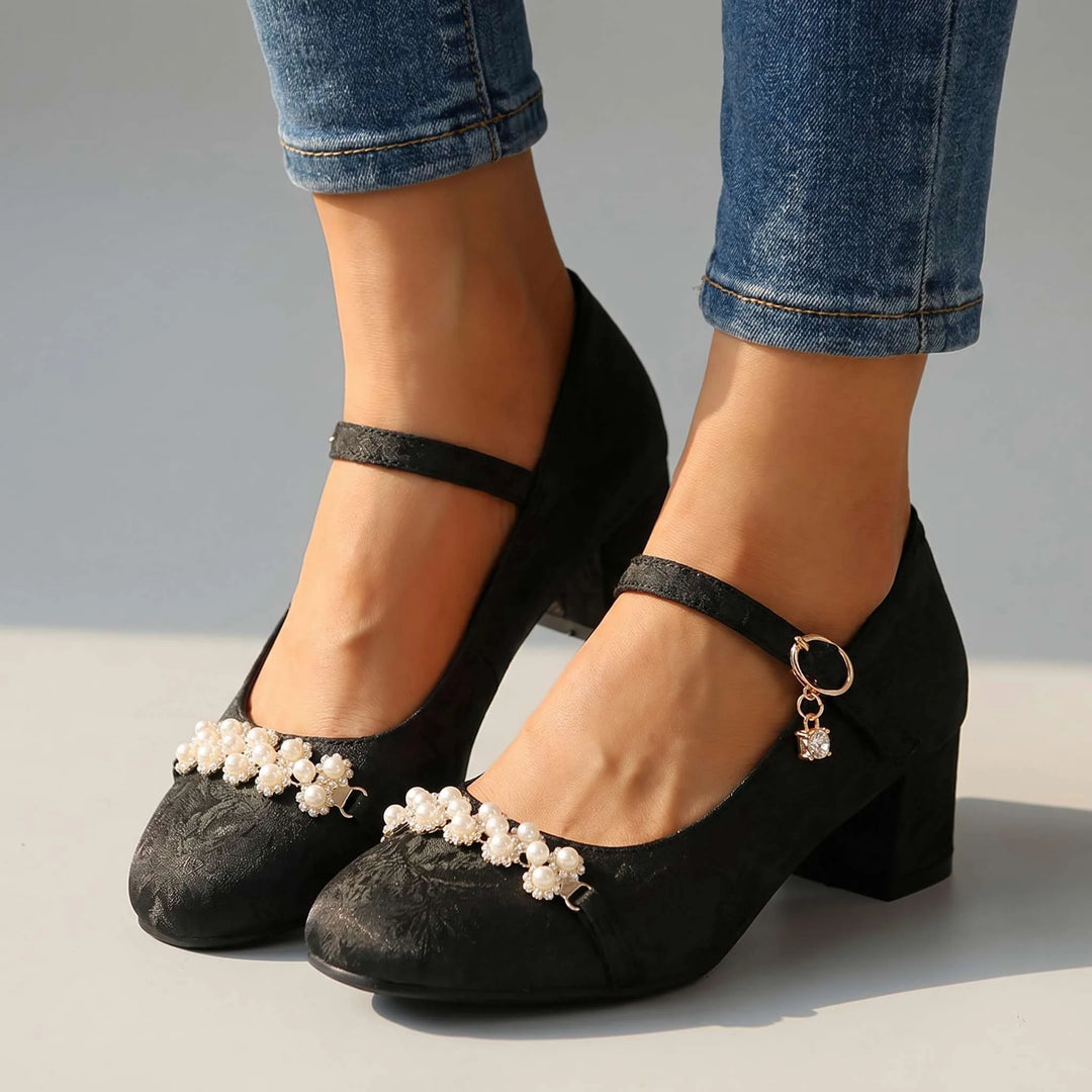 Emilie Floral Mary Jane Heels