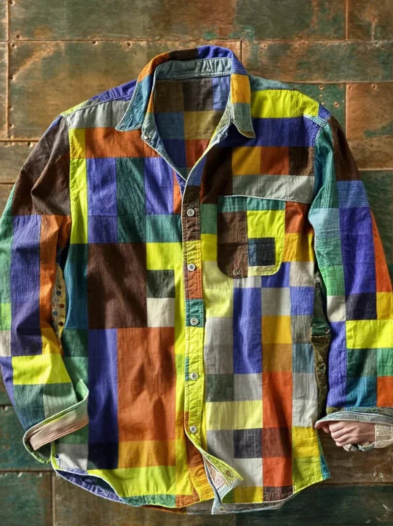 Zavian - Artistic Patchwork Button-Up Shirt | By Julian & Claire Toronto