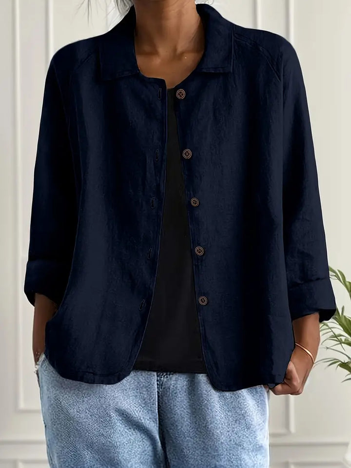 Sofia | Relaxed Button Front Layering Top