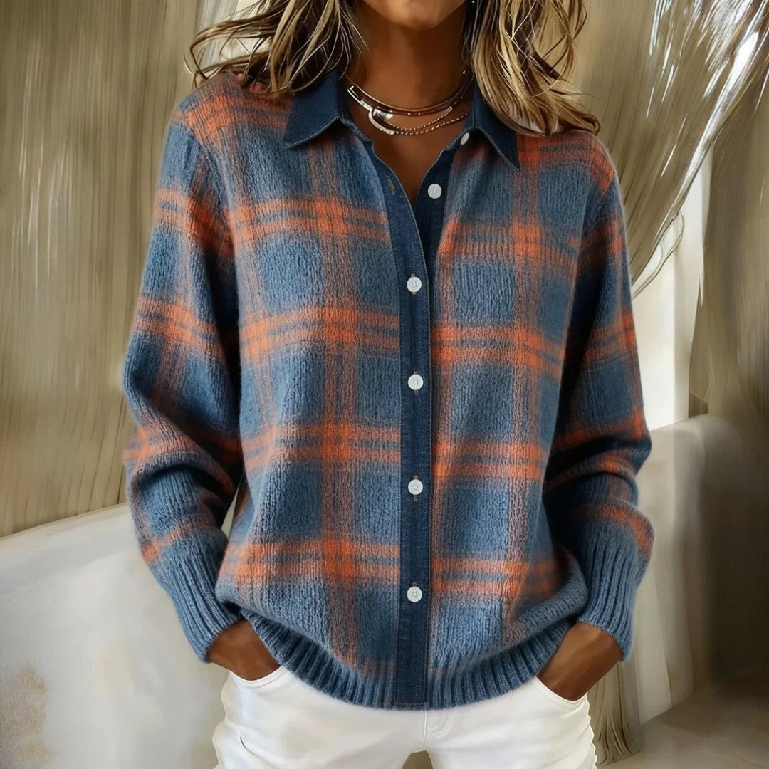 Tatiana | Plaid Button Front Cardigan
