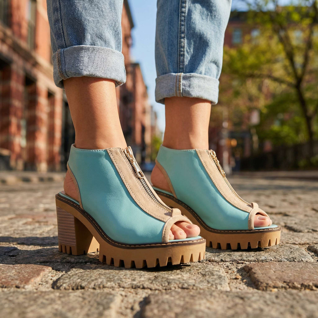Savannah Zipper Heels