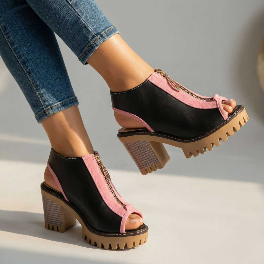 Savannah Zipper Heels