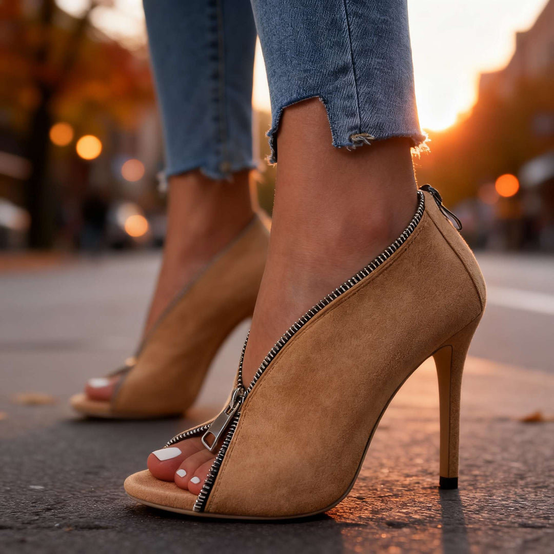 Serena Zipper Heels