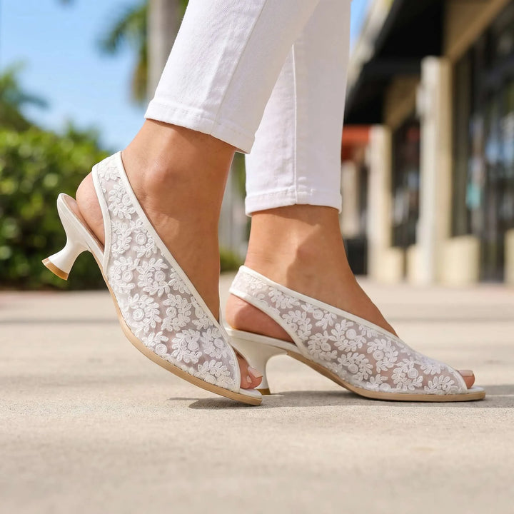 Gloriana Lace Slingback Heels