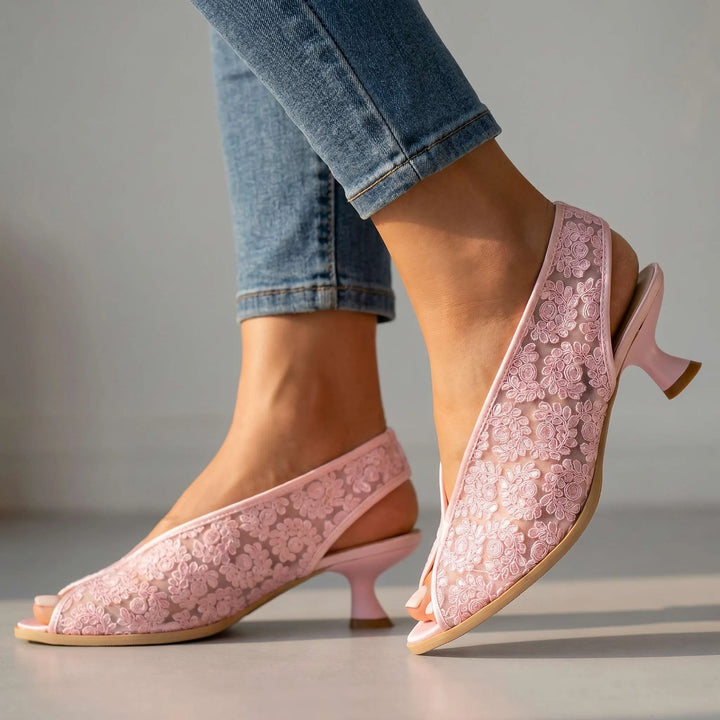 Gloriana Lace Slingback Heels