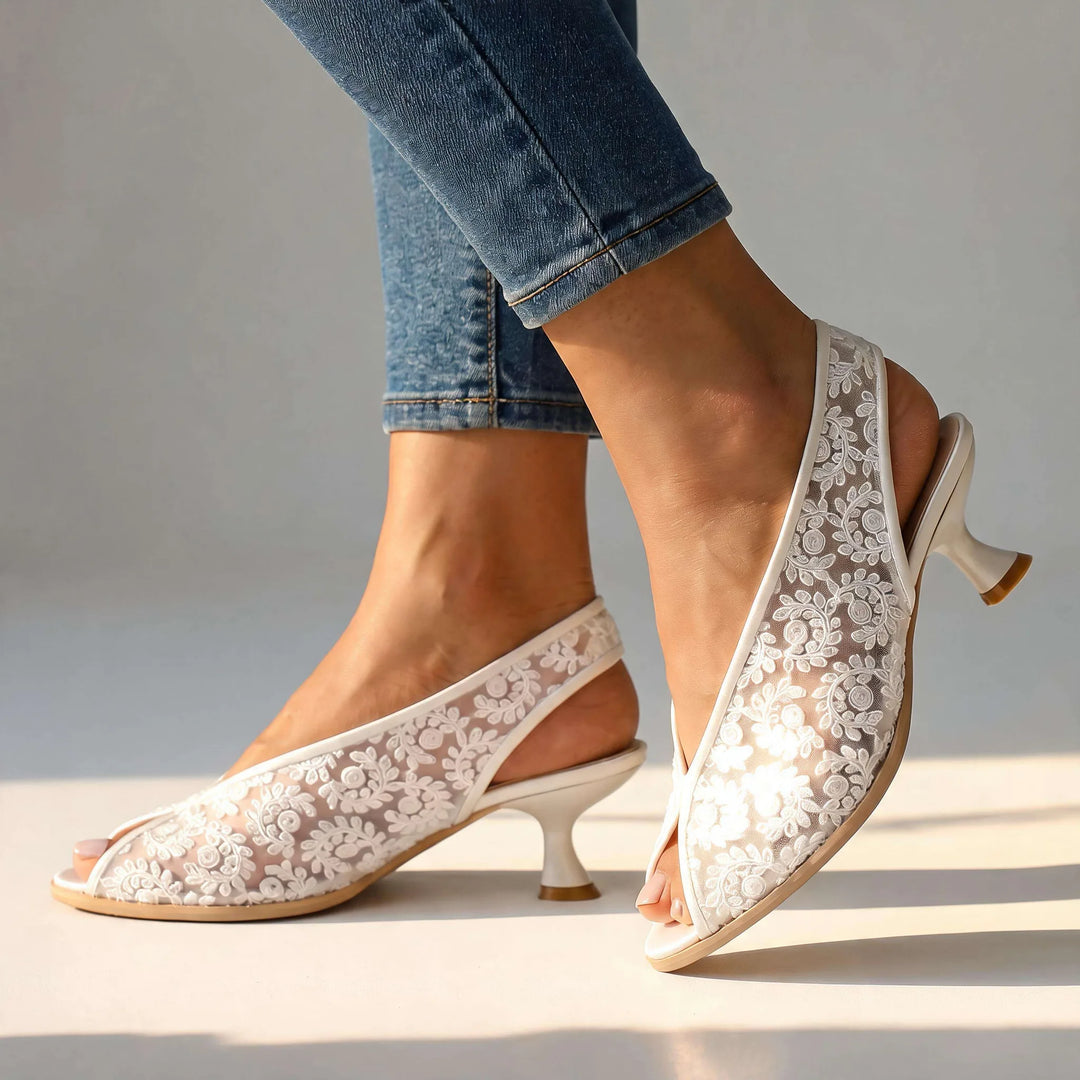 Gloriana Lace Slingback Heels