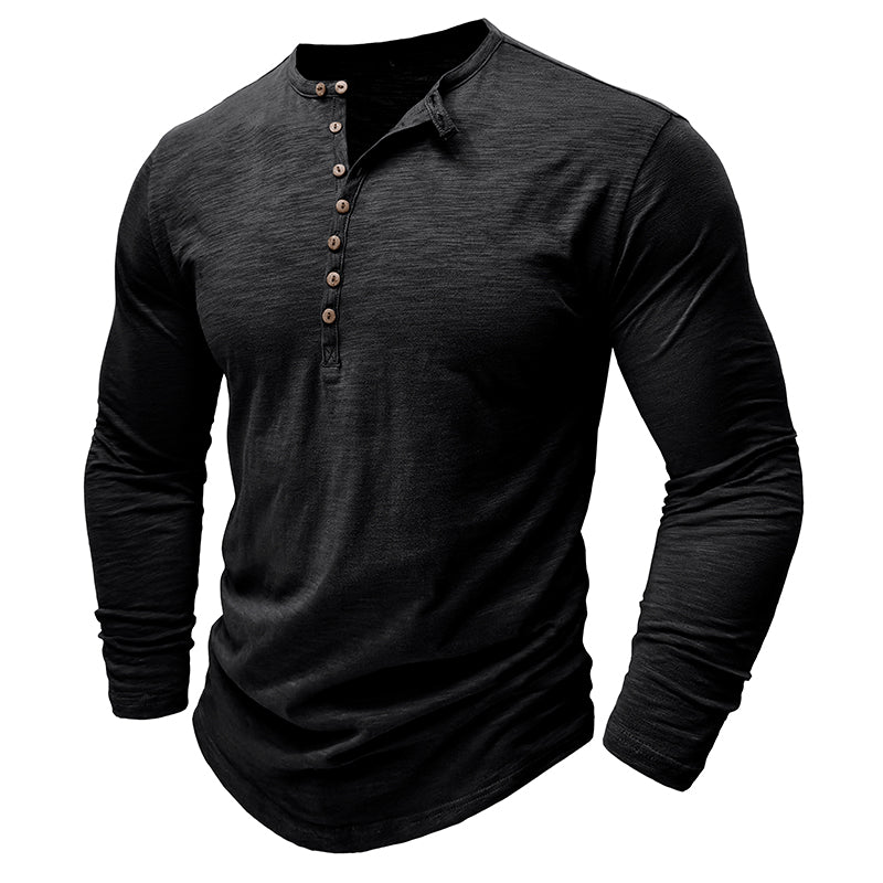 Gerald - Classic Long Sleeve Henley Shirt