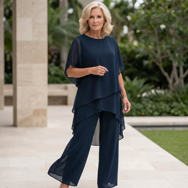 Claire | Draped Two-Piece Palazzo Set
