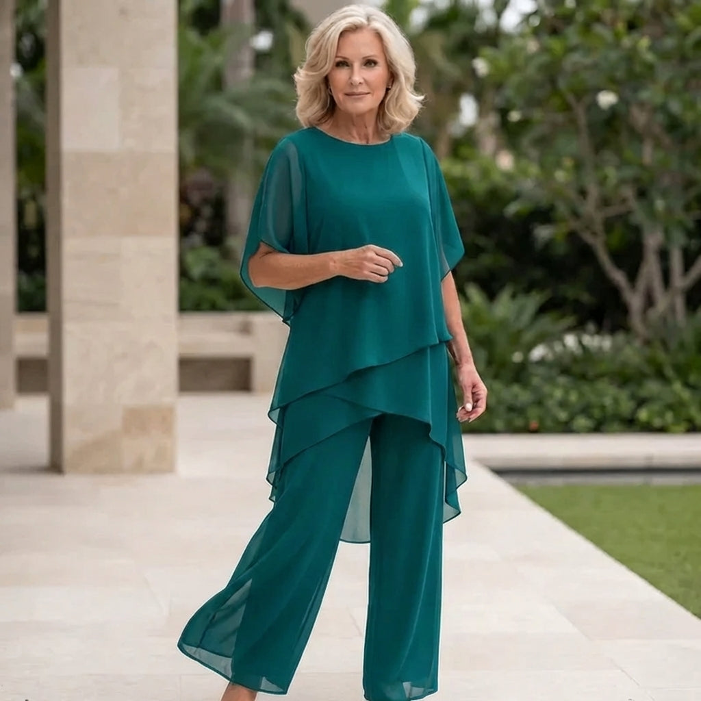 Claire | Draped Two-Piece Palazzo Set