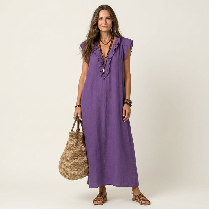 Rafaela | Ruffle V-Neck Maxi Dress
