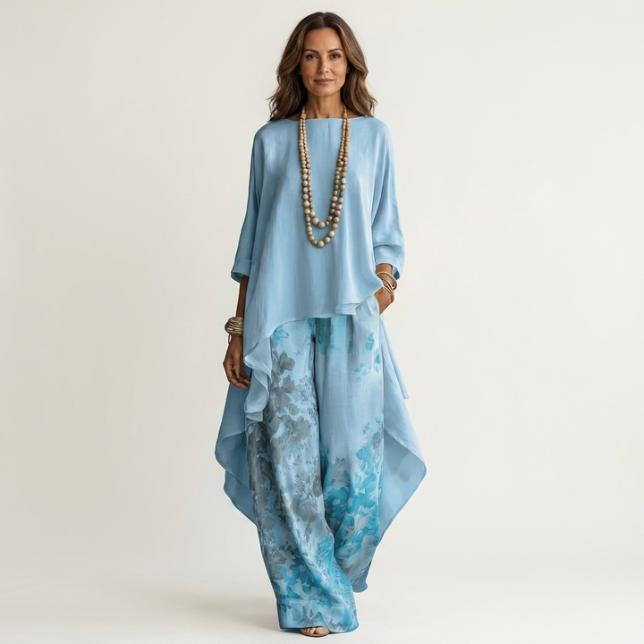 Roxanne | Asymmetrical Tunic Pant Set