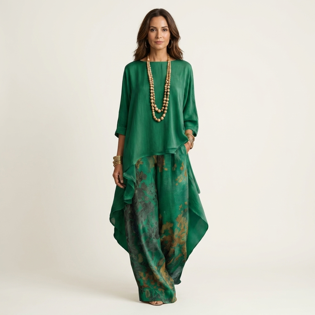 Roxanne | Asymmetrical Tunic Pant Set