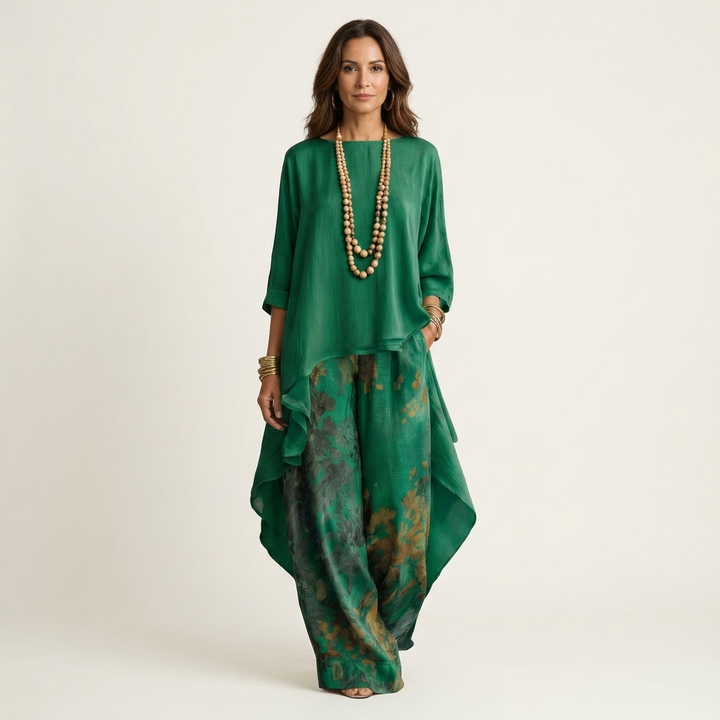 Roxanne | Asymmetrical Tunic Pant Set