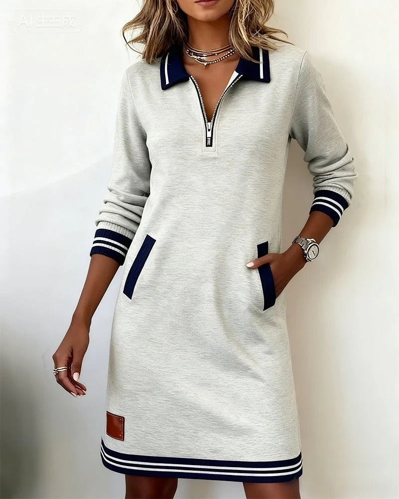 Elly | Contrast Trim Polo Dress