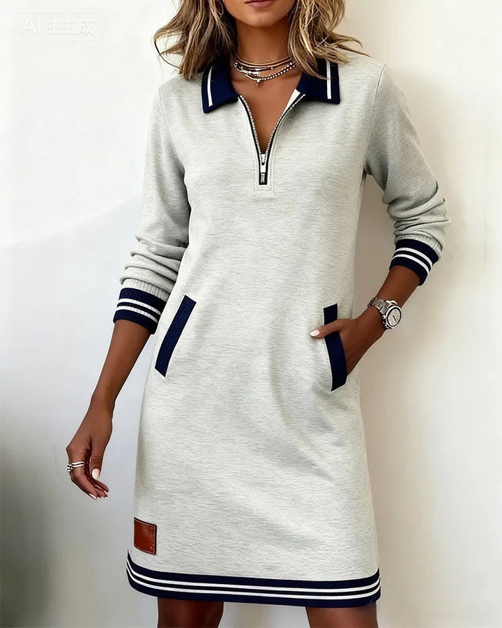 Elly | Contrast Trim Polo Dress