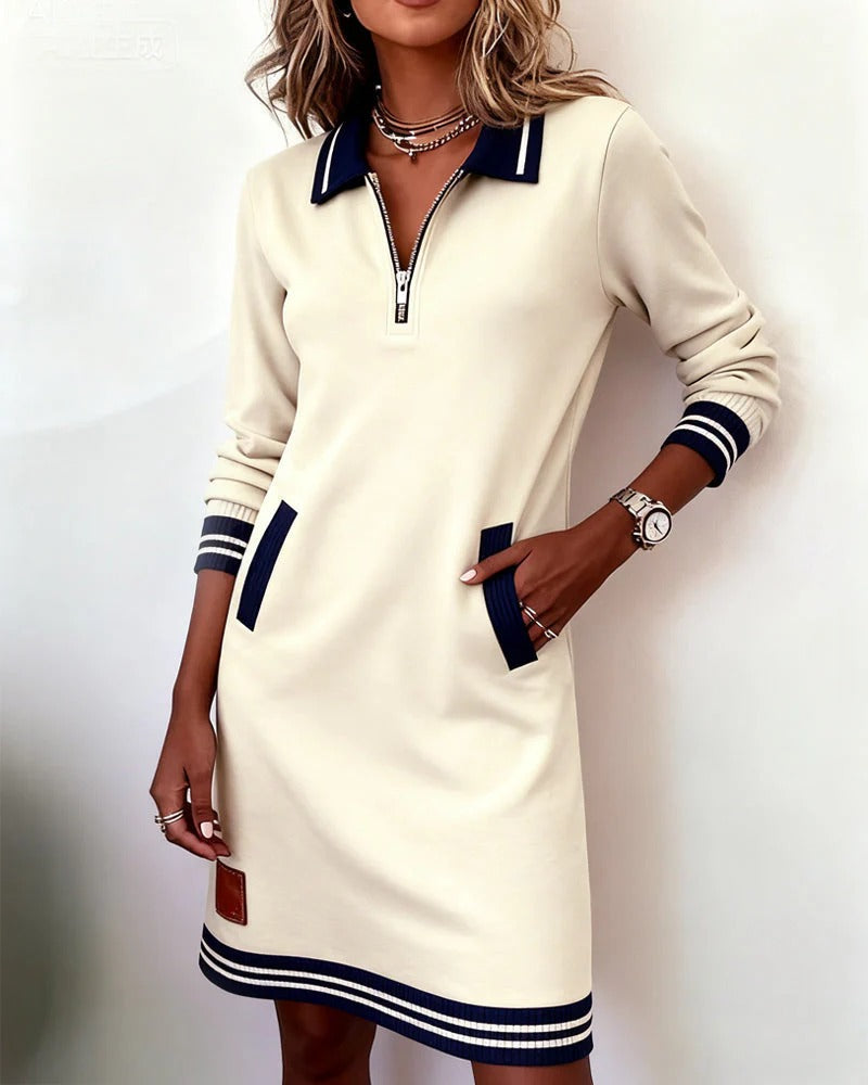 Elly | Contrast Trim Polo Dress