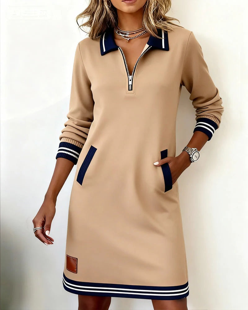 Elly | Contrast Trim Polo Dress