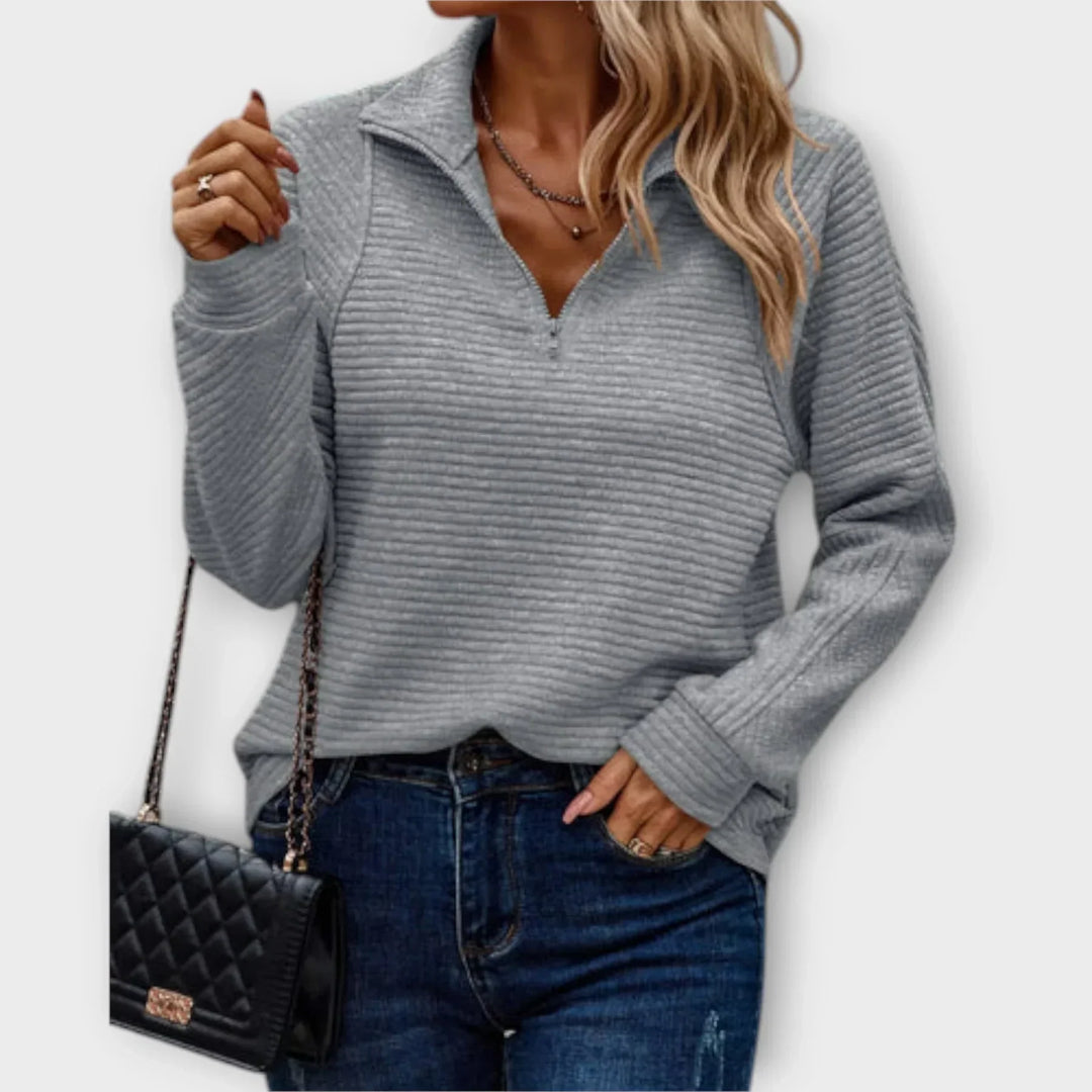 Olivia | Half-Zip Relaxed Pullover Top