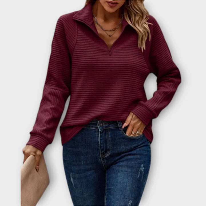 Olivia | Half-Zip Relaxed Pullover Top
