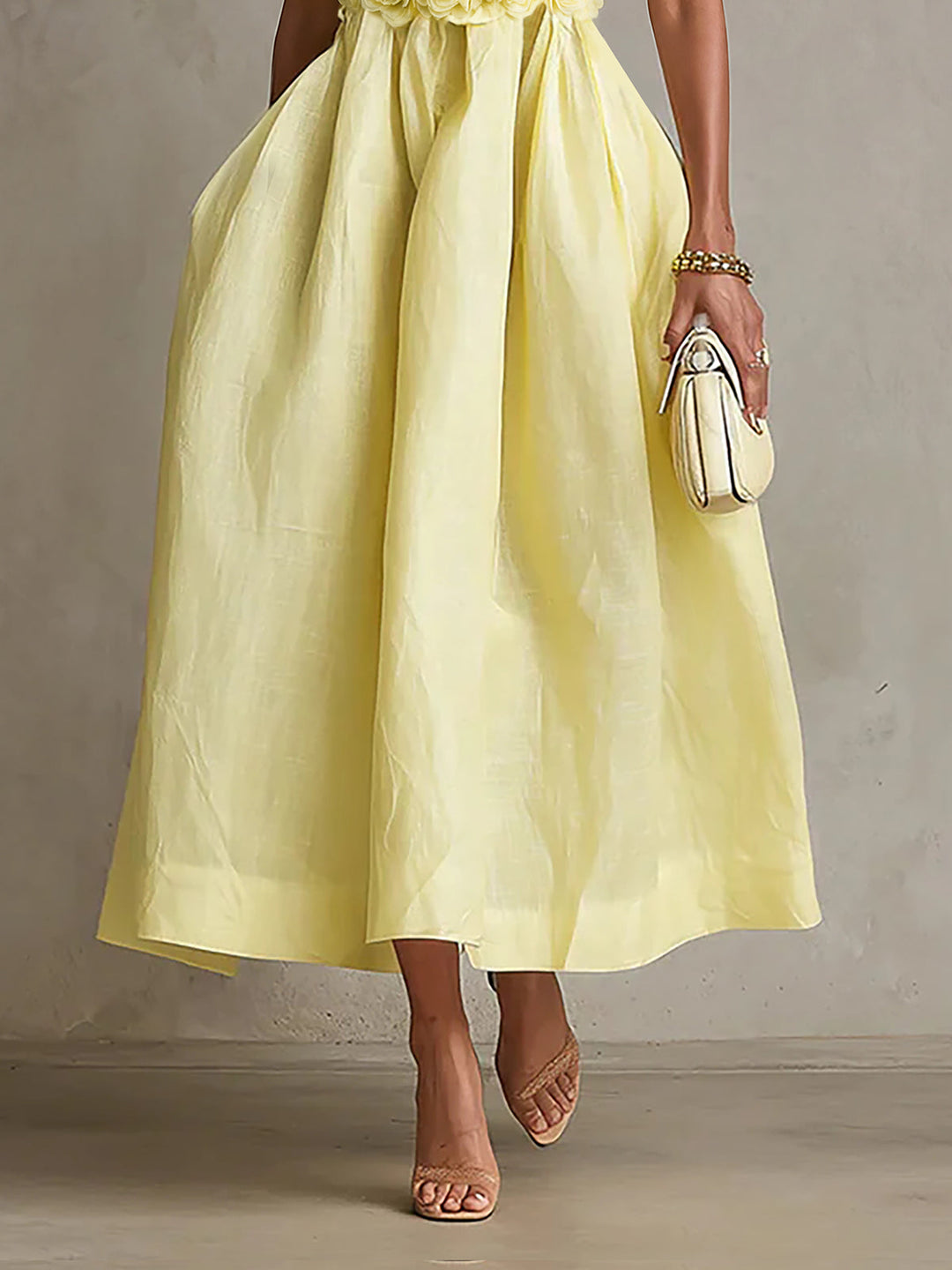 Siena | Strapless Floral Midi Dress