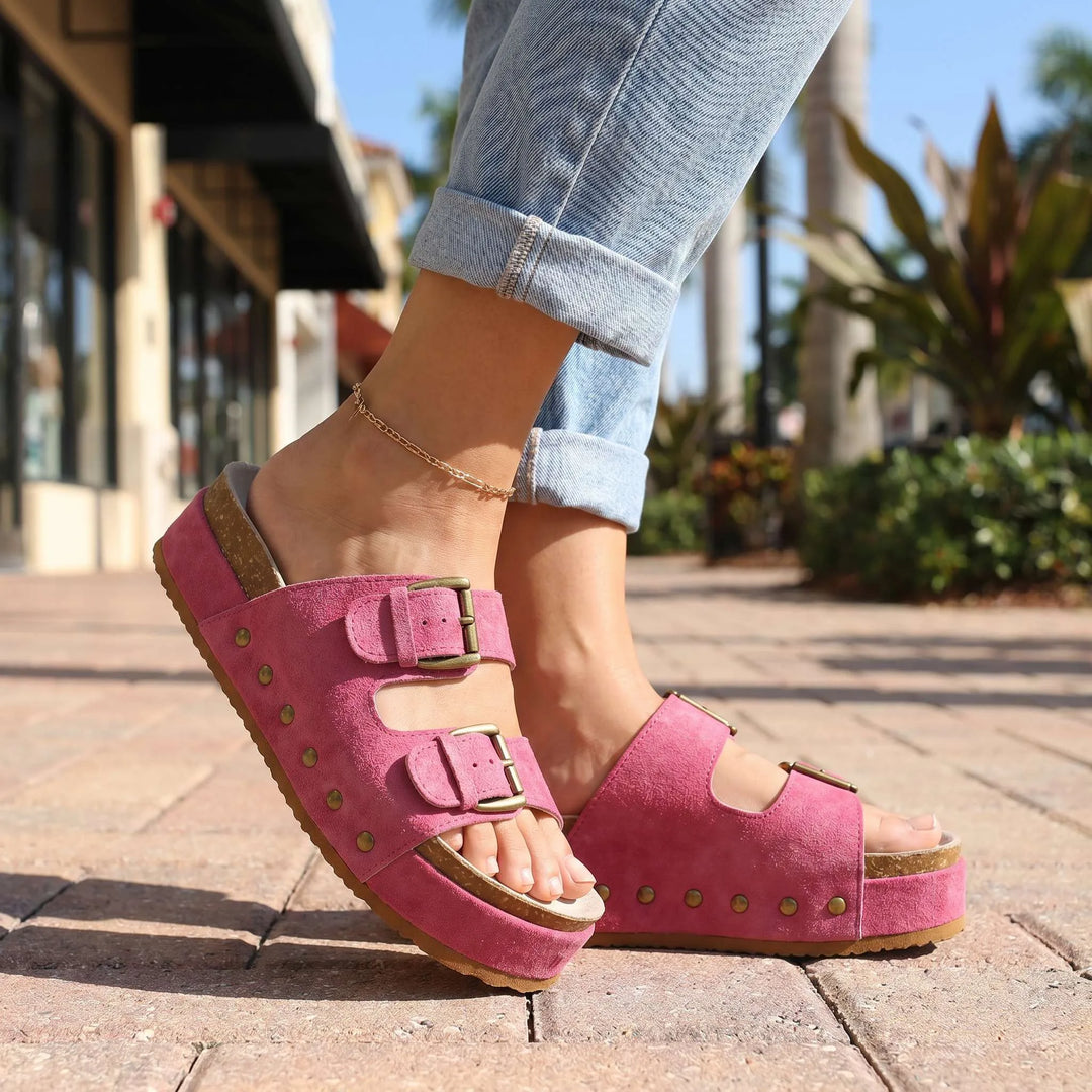 Luana Velvet Platform Slides