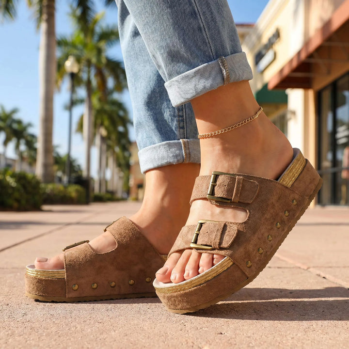 Luana Velvet Platform Slides