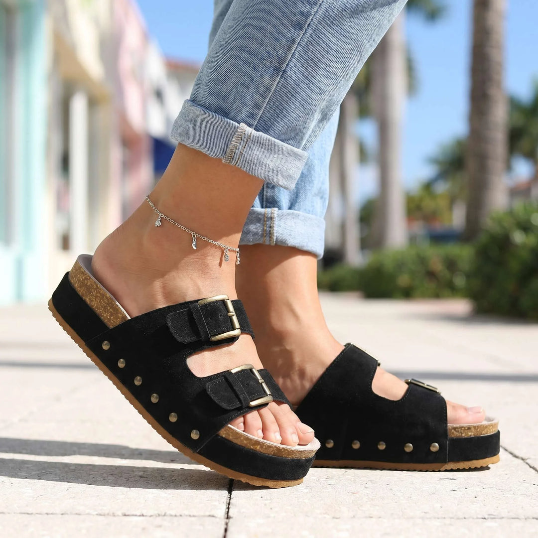 Luana Velvet Platform Slides