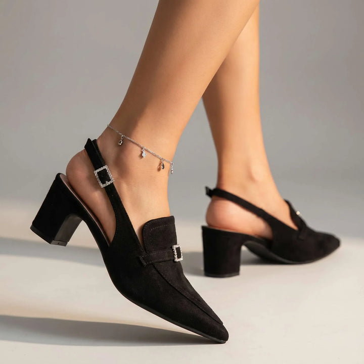 Luciana Velvet Slingback Heels