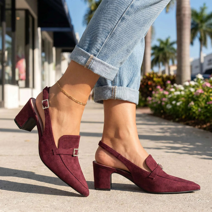 Luciana Velvet Slingback Heels