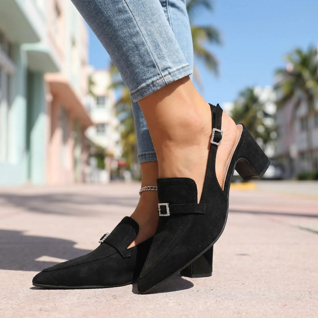 Luciana Velvet Slingback Heels