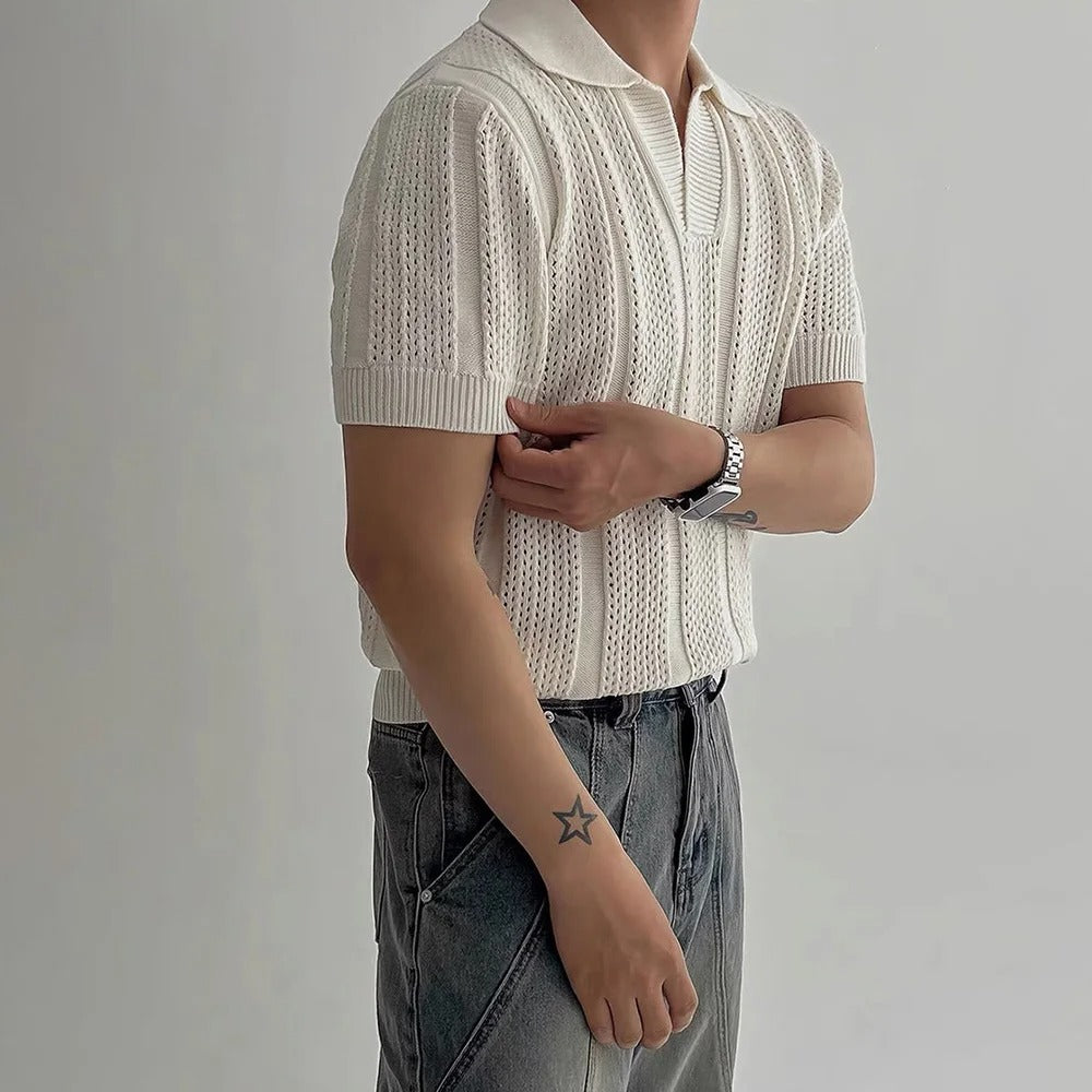 Roger - Classic Knitted Polo Shirt