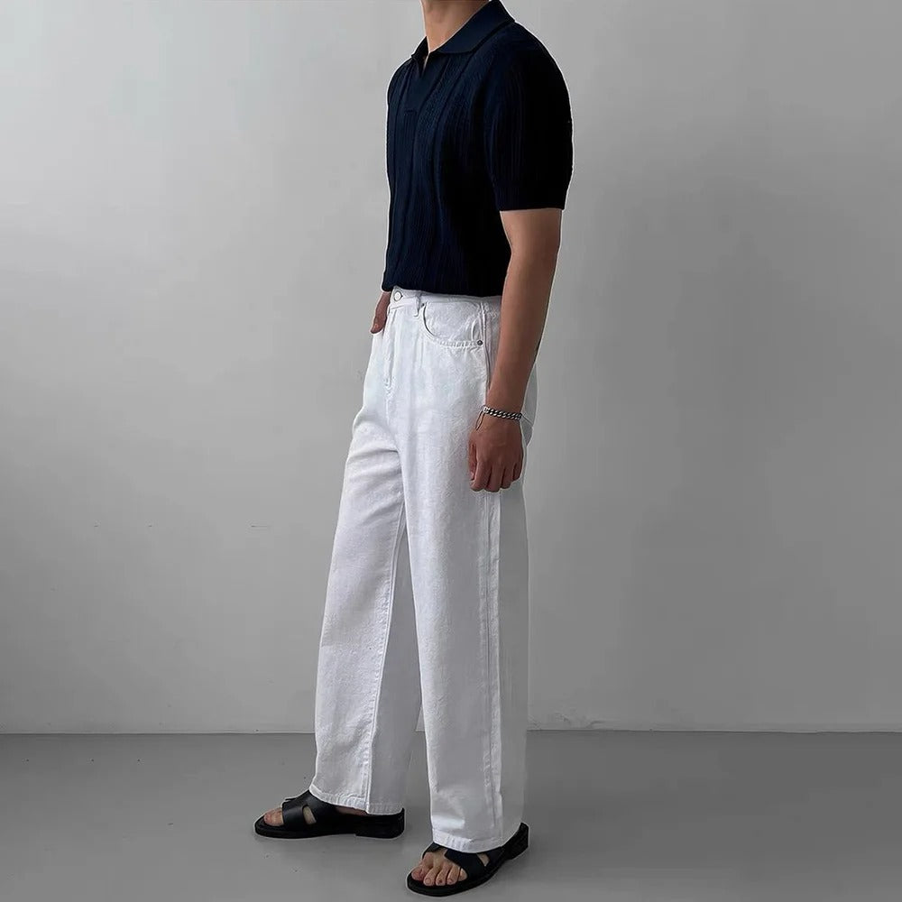 Roger - Classic Knitted Polo Shirt
