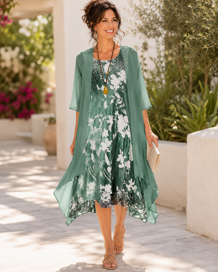Vera | Floral Layered Midi Dress