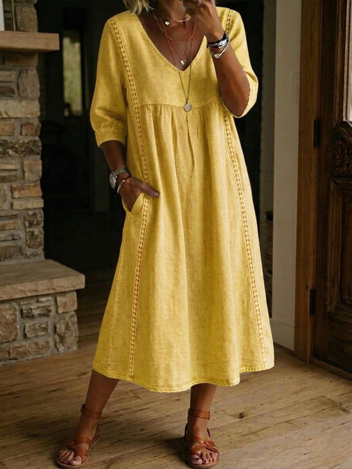 Katarina | Button-Front Pocket Maxi Dress