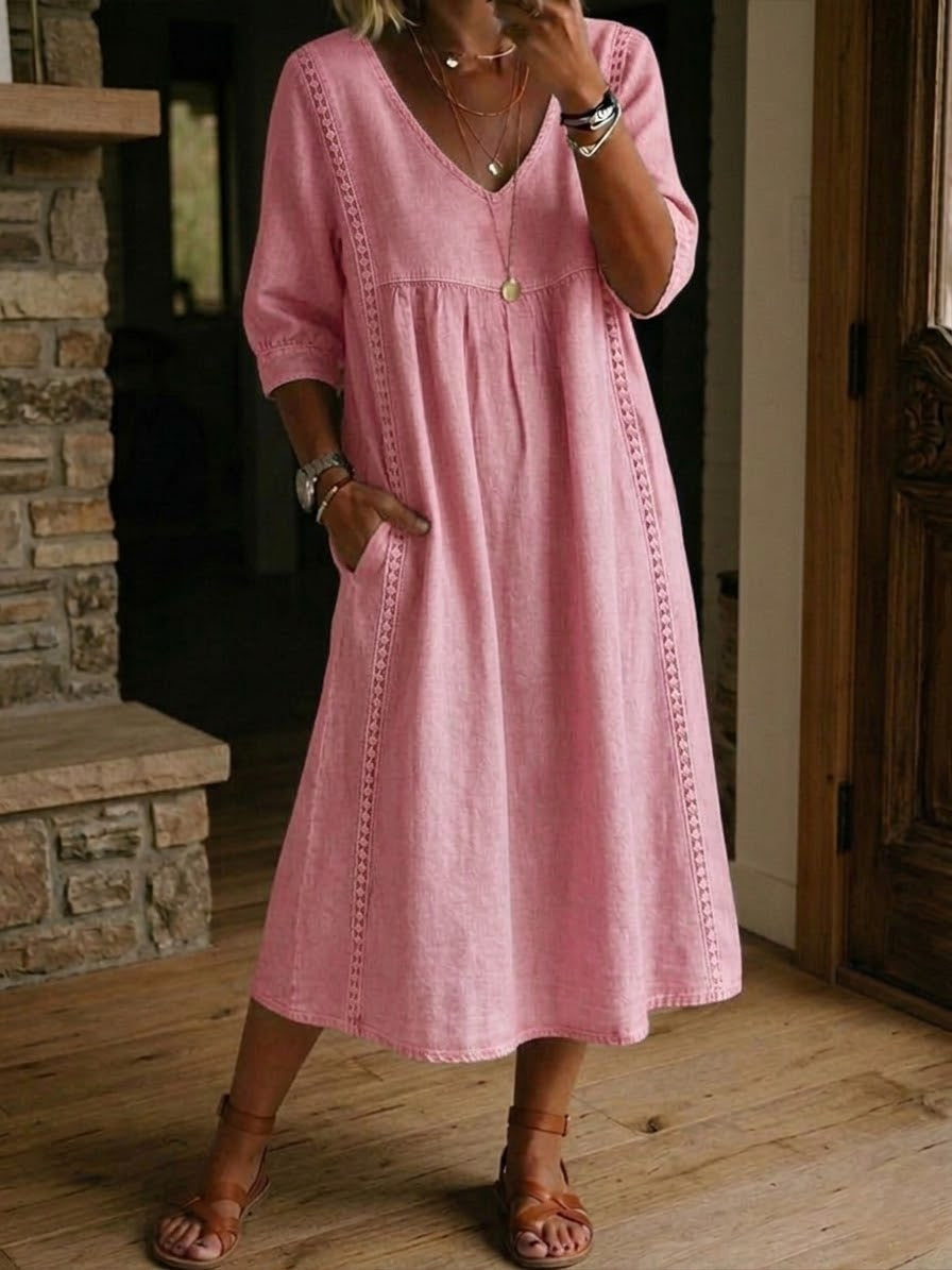 Katarina | Button-Front Pocket Maxi Dress