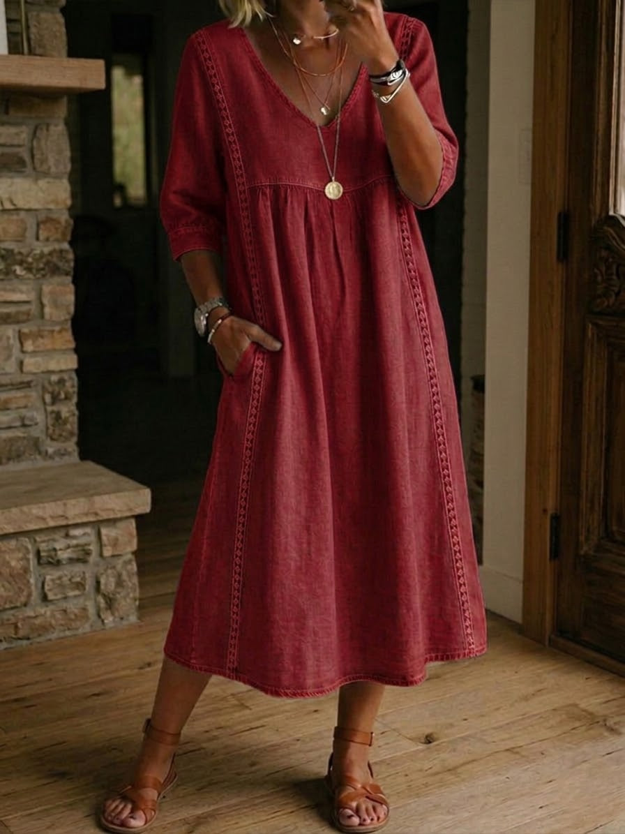 Katarina | Button-Front Pocket Maxi Dress